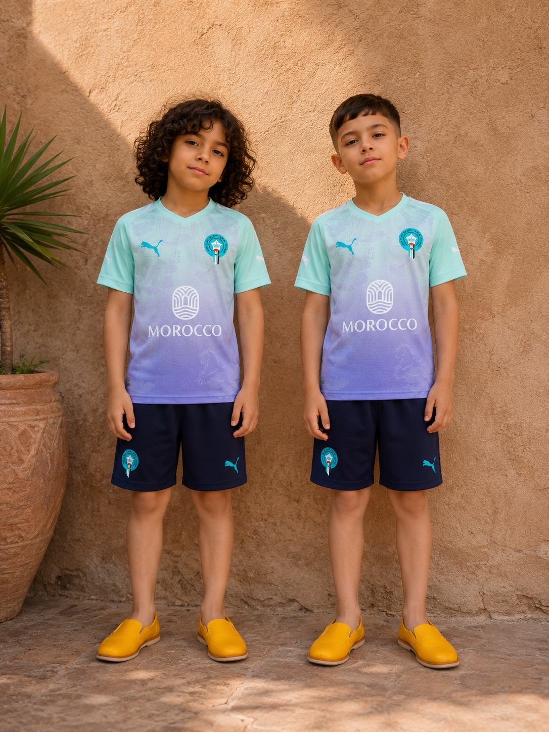 Ensemble Bleu Maroc X Palestine enfant